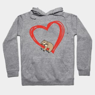 'Sloth Heart Valentines' Sweet Valentines Lovers Hoodie